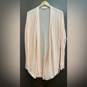 LOFT Slub Long Open Cardigan. Size - Large. Color - Peachy Melon💙